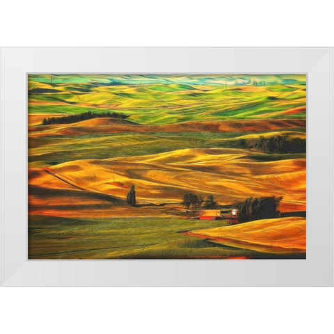 Palouse #22 White Modern Wood Framed Art Print by ODell, Dale
