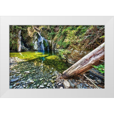 Falls Creek White Modern Wood Framed Art Print by Oldford, Tim