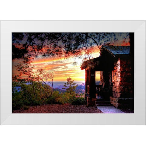 Grand Canyon Cabin White Modern Wood Framed Art Print by Oldford, Tim