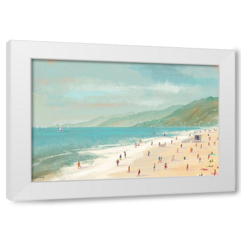 Santa Monica Beach White Modern Wood Framed Art Print by Oswald, Pete