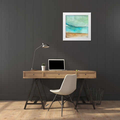 Here Is the Brighter Garden White Modern Wood Framed Art Print by Oppenheimer, Michelle