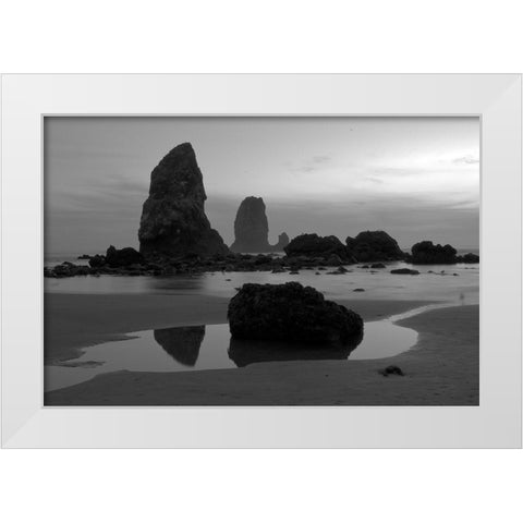 Monoliths White Modern Wood Framed Art Print by Oldford, Tim