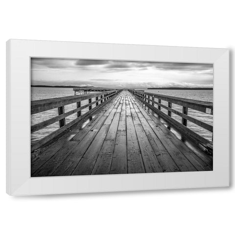 Sidney Pier White Modern Wood Framed Art Print by Oldford, Tim