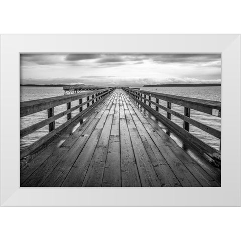 Sidney Pier White Modern Wood Framed Art Print by Oldford, Tim