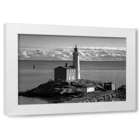 Fisgard Lighthouse White Modern Wood Framed Art Print by Oldford, Tim