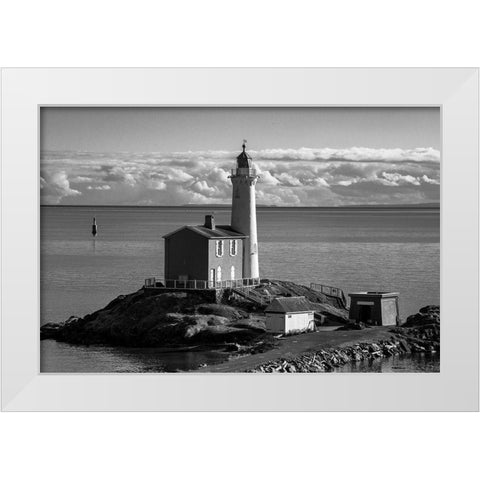 Fisgard Lighthouse White Modern Wood Framed Art Print by Oldford, Tim