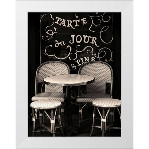 Paris Cafe White Modern Wood Framed Art Print by Okula, Carina