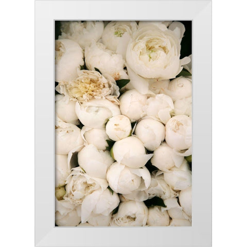 Peony 1 White Modern Wood Framed Art Print by Okula, Carina