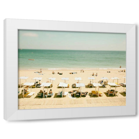 Seaside 3 White Modern Wood Framed Art Print by Okula, Carina