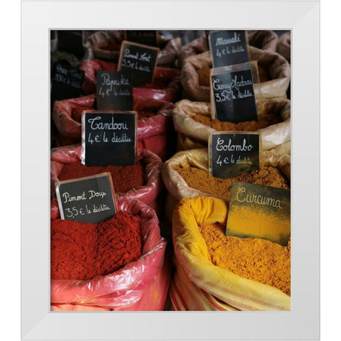 French Market No. 1 White Modern Wood Framed Art Print by Okula, Carina