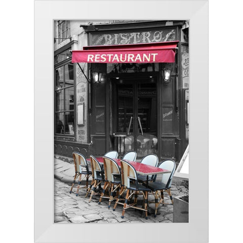 Paris No. 5 White Modern Wood Framed Art Print by Okula, Carina