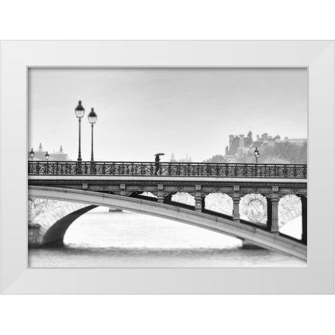 A Moment In Time White Modern Wood Framed Art Print by Okula, Carina