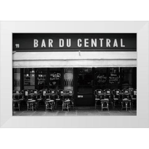 Bar du Central Paris White Modern Wood Framed Art Print by Okula, Carina