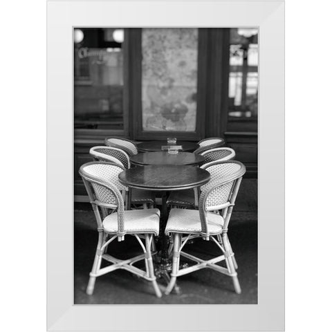 Paris Cafe No. 21 White Modern Wood Framed Art Print by Okula, Carina