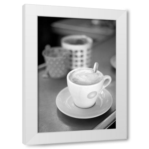 Paris Cafe No. 23 White Modern Wood Framed Art Print by Okula, Carina