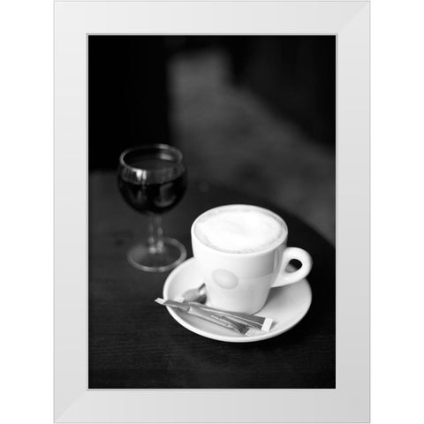 Paris Cafe No. 24 White Modern Wood Framed Art Print by Okula, Carina