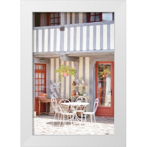 Sunshine Blues White Modern Wood Framed Art Print by Okula, Carina