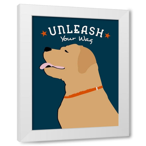 Unleash Your Wag White Modern Wood Framed Art Print by Oliphant, Ginger