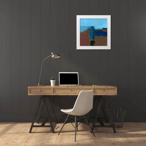 House On The Hill White Modern Wood Framed Art Print by Oppenheimer, Michelle