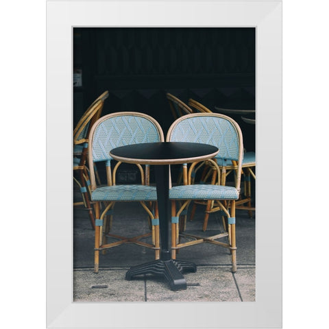 Perfect Paris People Watching Cafe White Modern Wood Framed Art Print by Okula, Carina