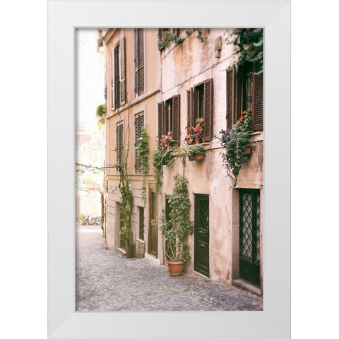 Rustic Roman Street White Modern Wood Framed Art Print by Okula, Carina