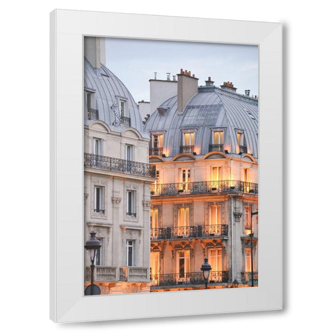 Golden Glow in The City of Light White Modern Wood Framed Art Print by Okula, Carina