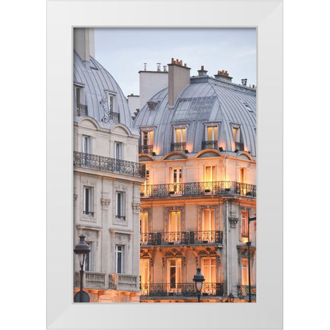 Golden Glow in The City of Light White Modern Wood Framed Art Print by Okula, Carina