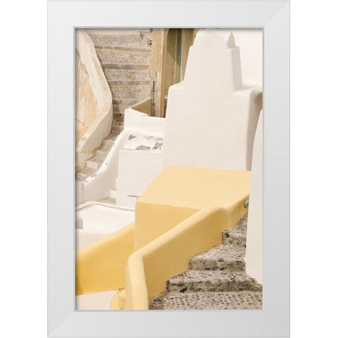 Stones and Stairs White Modern Wood Framed Art Print by Okula, Carina