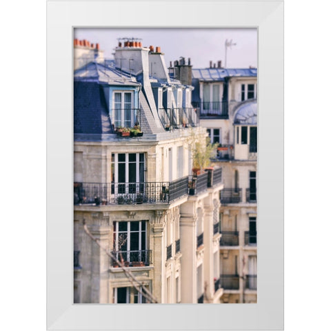 The Paris Apartment View White Modern Wood Framed Art Print by Okula, Carina