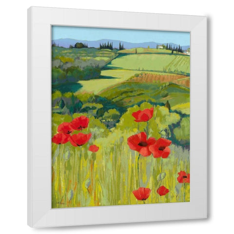 Field of Poppies White Modern Wood Framed Art Print by Parsons, Jane Henry