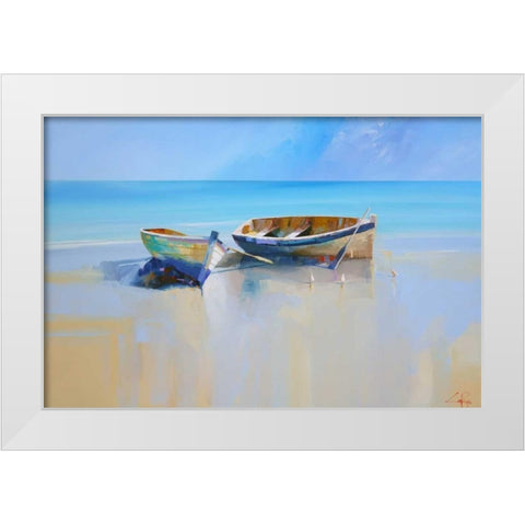 Afternoon Gulls White Modern Wood Framed Art Print by Penny, Craig Trewin