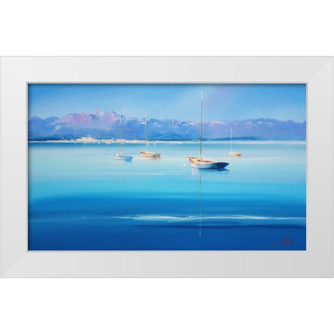 Gold Decks, Sorrento White Modern Wood Framed Art Print by Penny, Craig Trewin