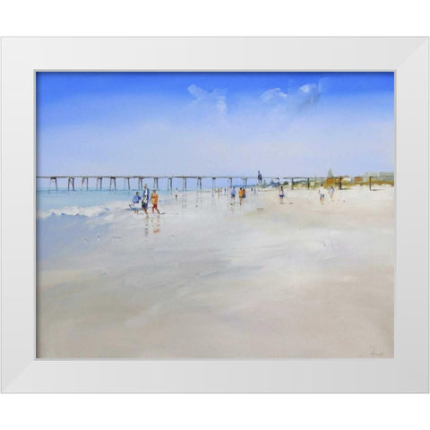 Henley Pier White Modern Wood Framed Art Print by Penny, Craig Trewin