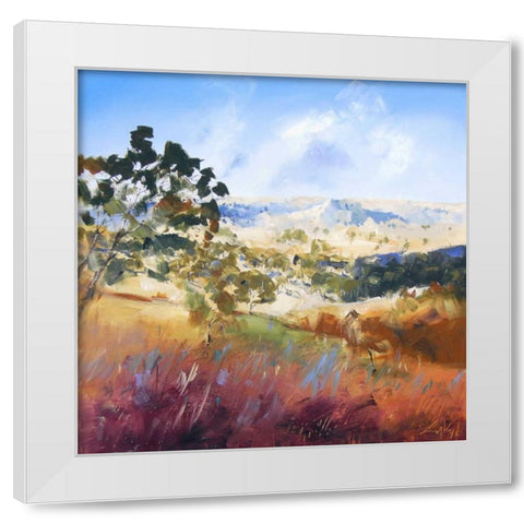 King Valley White Modern Wood Framed Art Print by Penny, Craig Trewin