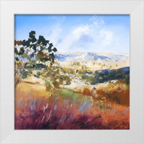 King Valley White Modern Wood Framed Art Print by Penny, Craig Trewin