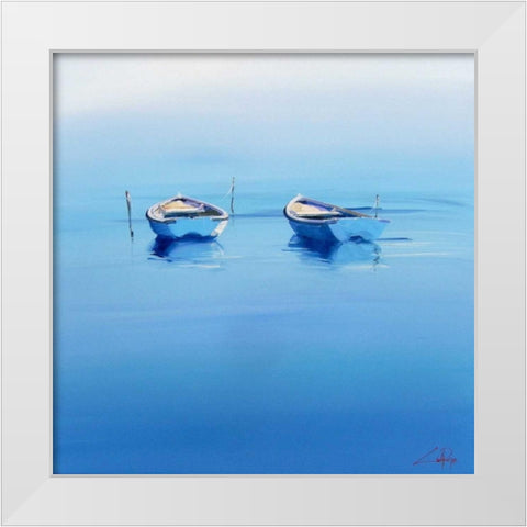 Late Moorings White Modern Wood Framed Art Print by Penny, Craig Trewin