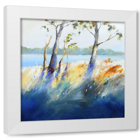 Murray River Bank White Modern Wood Framed Art Print by Penny, Craig Trewin