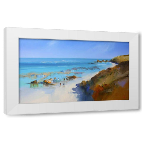 On the Back Beach, Sorrento White Modern Wood Framed Art Print by Penny, Craig Trewin