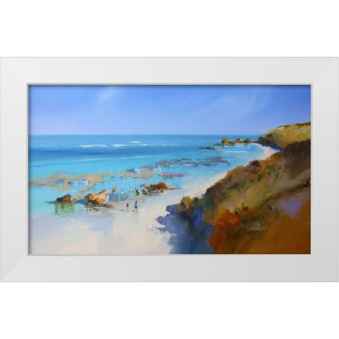 On the Back Beach, Sorrento White Modern Wood Framed Art Print by Penny, Craig Trewin