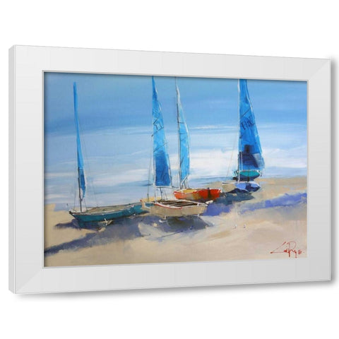 Before The Sail White Modern Wood Framed Art Print by Penny, Craig Trewin