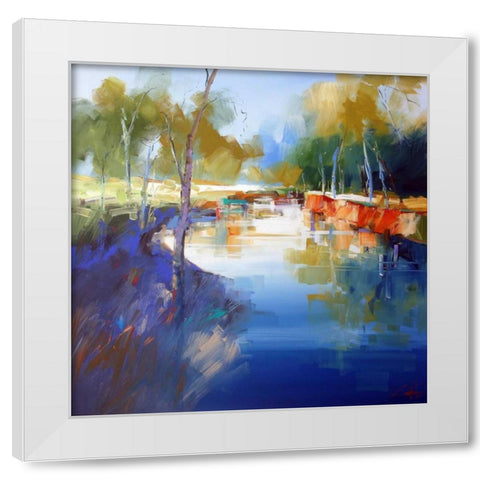 Morning at Cobram White Modern Wood Framed Art Print by Penny, Craig Trewin