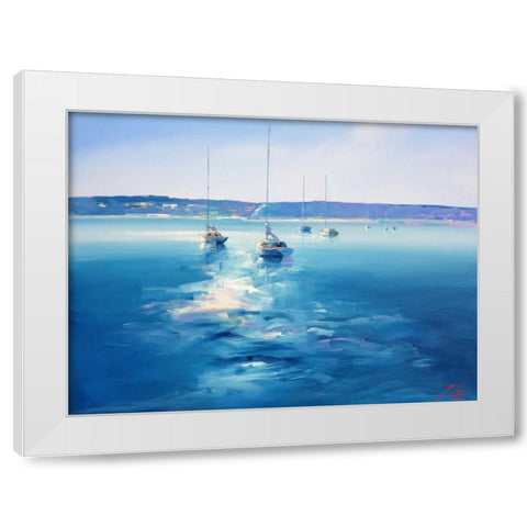 Mornington Morning White Modern Wood Framed Art Print by Penny, Craig Trewin
