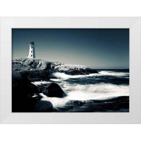 Lighthouse, Peggys Cove White Modern Wood Framed Art Print by Pollard, David W.