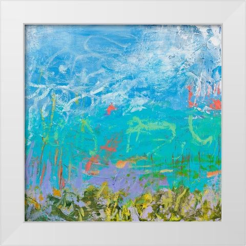 Cerulean Escapes I White Modern Wood Framed Art Print by Pristas, Tracy Lynn