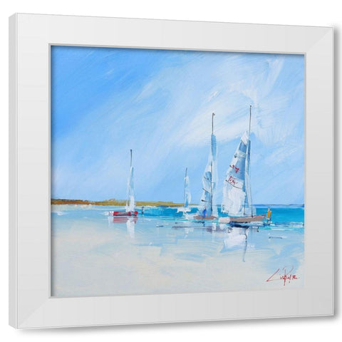 Aspendale Sails 1 White Modern Wood Framed Art Print by Penny, Craig Trewin
