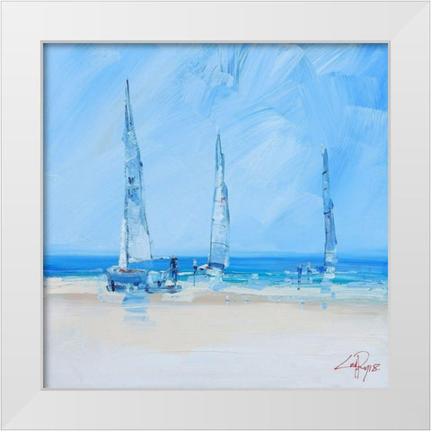 Aspendale Sails 2 White Modern Wood Framed Art Print by Penny, Craig Trewin