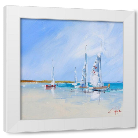 Aspendale Sails White Modern Wood Framed Art Print by Penny, Craig Trewin