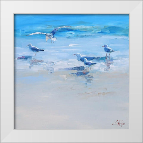 Landing White Modern Wood Framed Art Print by Penny, Craig Trewin