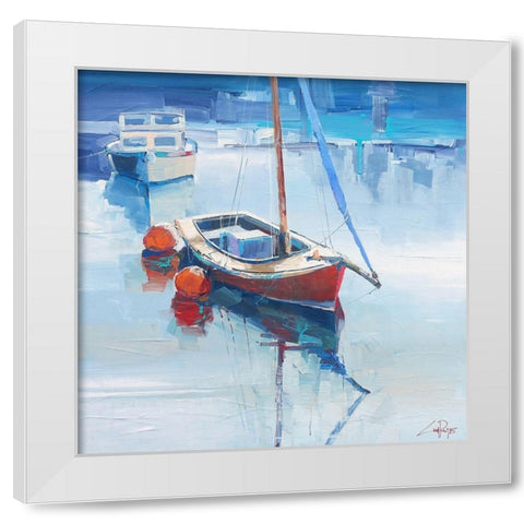 On the Creek White Modern Wood Framed Art Print by Penny, Craig Trewin