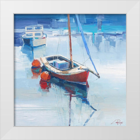 On the Creek White Modern Wood Framed Art Print by Penny, Craig Trewin